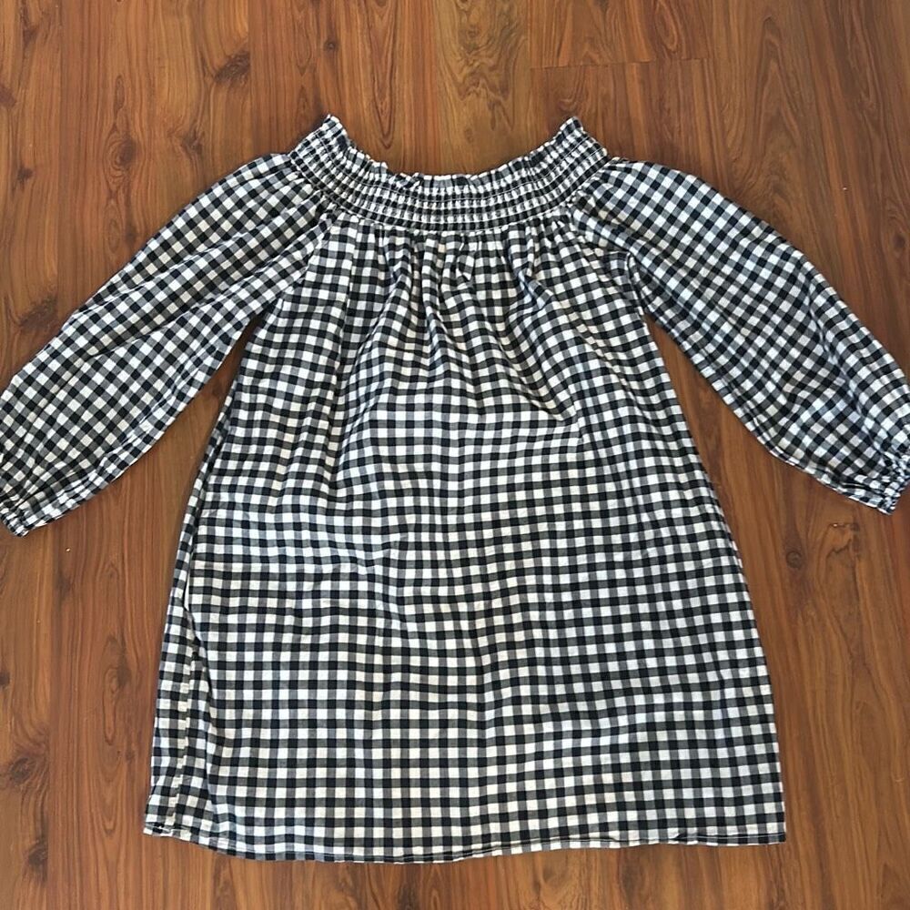 Abercrombie & Fitch vintage dark navy white gingham tunic top. Mini dress s
